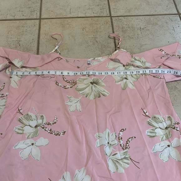💜 Charming Rosegal Pink Floral Ruffle Camisole Top - Size 2X - Picture 5 of 7